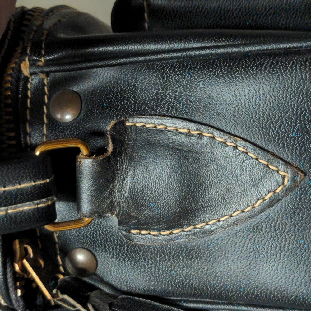 Hinson vintage 1950s black camera bag Talon zipper Hinson hardware 5/$35 - Picture 9 of 14